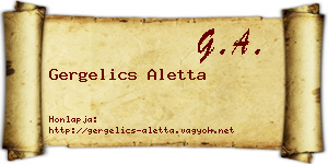 Gergelics Aletta névjegykártya